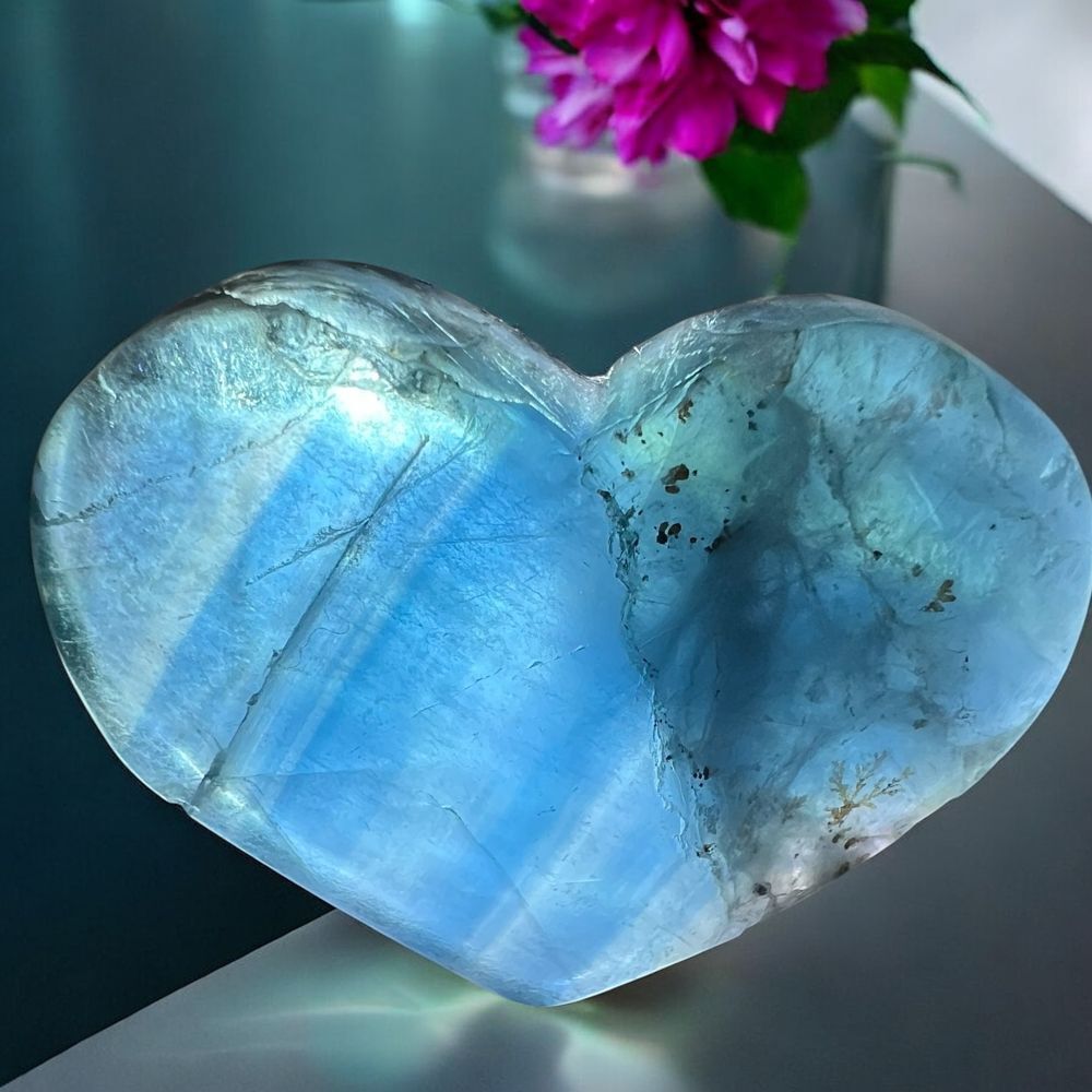 Blue Green Fluoriteβ Crystal Heart